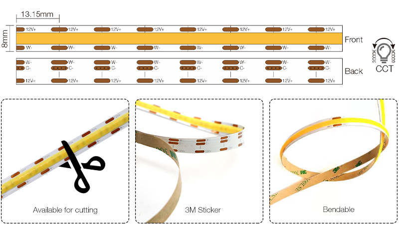 LED Strip Light White CCT Tunable