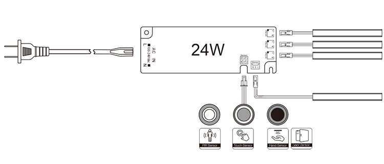 12W осветление за шкаф LED захранване за осветление с конектор Dupont-01 (7)