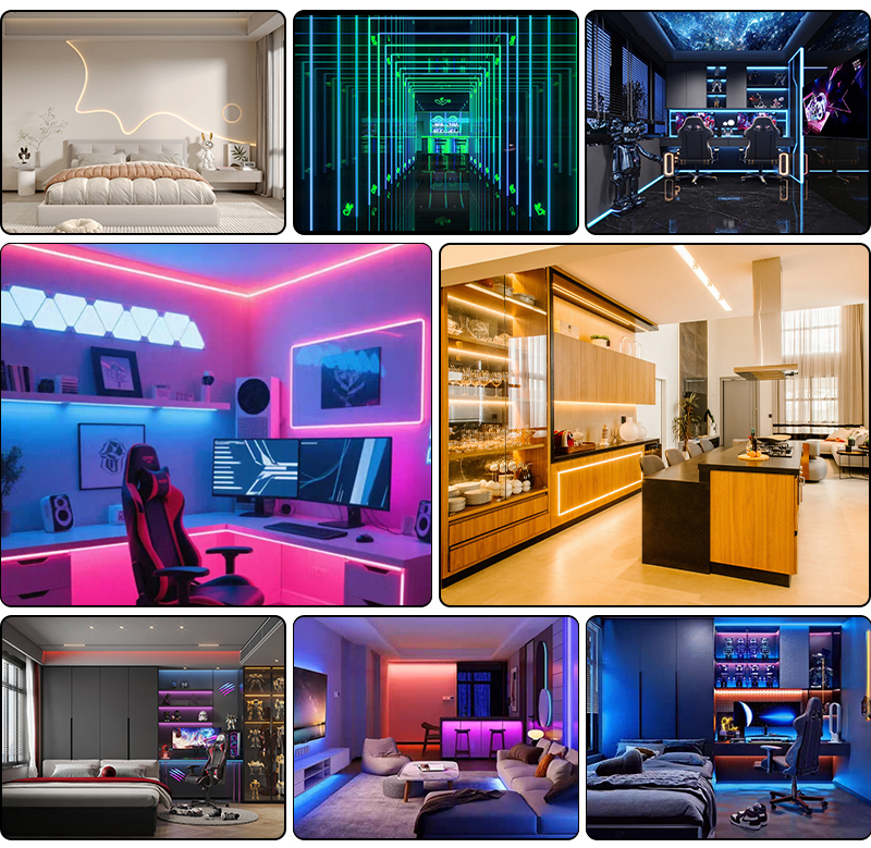 coloured strip lights